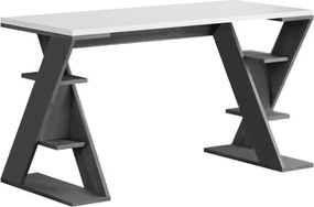 Γραφείο εργασίας Papillon Megapap χρώμα ανθρακί - λευκό 137x60x75εκ