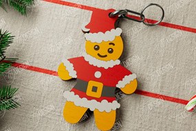 Σετ των 3 Intra απο ξύλο plywood 3mm-4mm πάχος Χριστουγεννιάτικο Μπρελόκ | Ιδέα δώρου | CNC Δίασταση 6x6 cm INTRAFABR-106460516