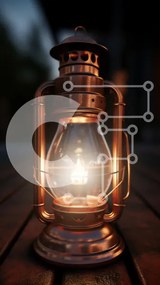 Intra Συλλεκτικό Ξύλινο Παζλ Plywood  4mm - Παλιομοδίτικο φανάρι σε ξύλινο τραπέζι Σε Ξύλινο Κουτί - Διαστάσεις Puzzle: 10x10 cm – 25 κομμάτια