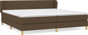vidaXL Κρεβάτι Boxspring με Στρώμα Σκούρο Καφέ 200x200 εκ. Υφασμάτινο