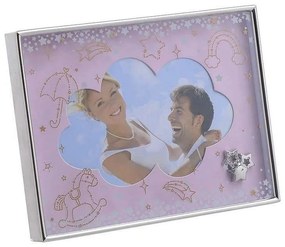 Κορνίζα Παιδική 3-30-056-1775 Pink-Silver 15Χ10 Inart Metal, Glass