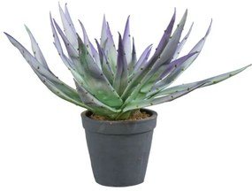 Τεχνητό Φυτό Σε Γλάστρα Aloe Mauve 024046 H32cm Purple-Green-Black Foam,Ceramic