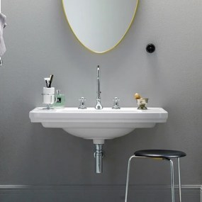 GSI Classic 8731 White Πορσελάνινος Extraglaze Νιπτήρας Μπάνιου Επίτοιχος Κρεμαστός 60x46 cm