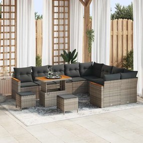 vidaXL Σετ Καναπέ Κήπου 12 pcs Γκρι συνθετικό ρατάν