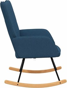 vidaXL Κουνιστή Πολυθρόνα Μπλε Υφασμάτινη