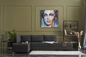 Corner Sofa-Bed Fly Left - Anthracite Anthracite