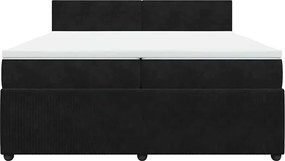 vidaXL Κρεβάτι Boxspring με Στρώμα Μαύρο 200x200 εκ. Βελούδινο