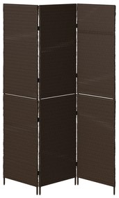 vidaXL Χωρίσματα Δωματίου 3 Πάνελ Φορητά Καφέ 146x180 εκ. Πολυρατάν