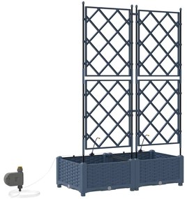 vidaXL Ζαρντινιέρες κήπου Γκρι 80 x 40 x 126 cm Ατσάλι