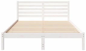 vidaXL Σκελετός Κρεβατιού Λευκό 140 x 210 cm Μασίφ ξύλο πεύκου
