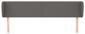vidaXL Κεφαλάρι με Πτερύγια Γκρι 203x23x78/88 εκ. Συνθετικό Δέρμα