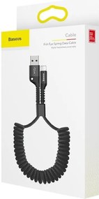 Baseus Καλώδιο Lightning Fish Eye Spring MFI 2A 1m (Μαύρο)