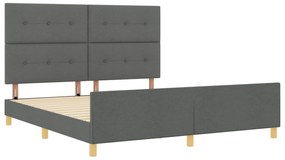 vidaXL Κρεβάτι Σκελετός Σκούρο Γκρι 180x200 εκ Υφασμάτινο