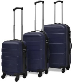 vidaXL Σετ Βαλιτσών Καμπίνας Τροχήλατες 3 Τεμ. Μπλε 45,5/55/66 εκ.
