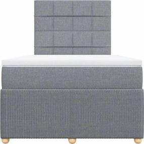 vidaXL Κρεβάτι Boxspring με Στρώμα Ανοιχτό Γκρι 120x200 εκ. Υφασμάτινο