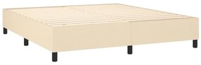 vidaXL Κρεβάτι Boxspring με Στρώμα & LED Κρεμ 180x200 εκ. Υφασμάτινο