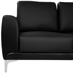 Καναπές Τριθέσιος KENZIE με PU Μαύρο 190x81x81 εκ. 190x81x81 εκ.