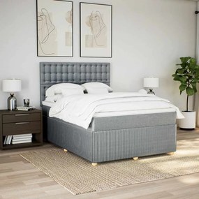 vidaXL Κρεβάτι Boxspring με Στρώμα Αν. Πράσινο 160x200εκ Υφασμάτινο