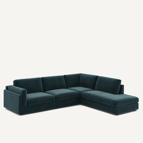 Γωνιακός καναπές-σεζλόνγκ βελούδο chenille, César