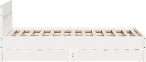 vidaXL Σκελετός Κρεβ. Χωρίς Στρώμα Λευκό 140x200 εκ Μασίφ Πεύκο