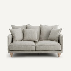 Καναπές 3 θέσεων compact από υφή βισκόζης και λινό, LAZARE