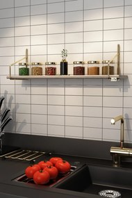 Ράφι Τοίχου Χρυσό / Καφέ DUVAR 15x60x15