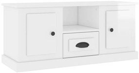 vidaXL Έπιπλο Τηλεόρασης Γυαλ. Λευκό 100x35,5x45εκ. Επεξεργασμένο Ξύλο