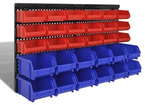 vidaXL Πλαστικά σκαφάκια αποθήκευσης  Σετ 30 τμχ Μπλε & κόκκινο