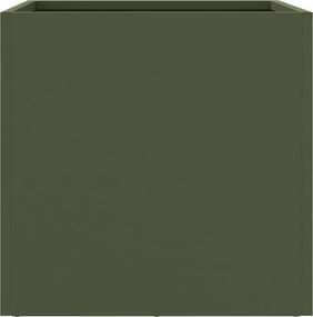 vidaXL Ζαρντινιέρα Λαδί 32x30x29 εκ. από Χάλυβα
