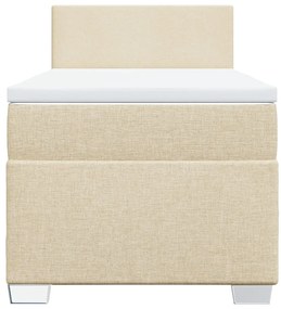vidaXL Κρεβάτι Boxspring με Στρώμα Κρεμ 80 x 200 εκ. Υφασμάτινο
