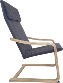 Πολυθρόνα ArteLibre NORDVIK Γκρι/Φυσικό Ύφασμα/Ξύλο 60x71x105cm