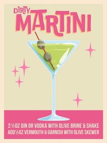 Εικονογράφηση Dirty Martini Cocktail, WallChart Art Studio