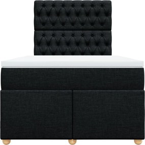 vidaXL Κρεβάτι Boxspring με Στρώμα Μαύρο 120x190 εκ. Υφασμάτινο