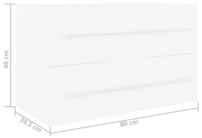 Ντουλάπι Νιπτήρα Λευκό 80 x 38,5 x 48 εκ. από Μοριοσανίδα - Λευκό