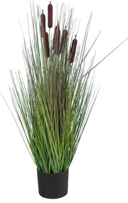 GloboStar® Artificial Garden TYPHA ANGUSTIFOLIA GRASS 20069 Τεχνητό Διακοσμητικό Φυτό Γρασίδι της Τύφας Υ90cm