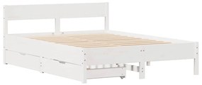 vidaXL Σκελετός Κρεβ. Χωρίς Στρώμα Λευκό 150x200 εκ Μασίφ Πεύκο