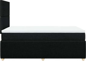 vidaXL Κρεβάτι Boxspring με Στρώμα Μαύρο 120x190 εκ. Υφασμάτινο