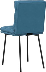 vidaXL Καρέκλες Τραπεζαρίας 2 τεμ. Μπλε Βελούδινες