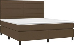 vidaXL Κρεβάτι Boxspring με Στρώμα Σκούρο Καφέ 160x200 εκ Υφασμάτινο