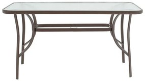 Τραπέζι Valor μέταλλο καφέ-γυαλί 120x70x70εκ 120x70x70 εκ.