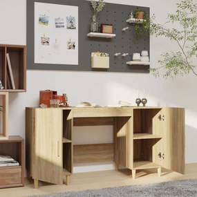 vidaXL Γραφείο Sonoma Δρυς 140 x 50 x 75 εκ. από Επεξεργασμένο Ξύλο