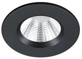 Zagros Στρογγυλό Μεταλλικό Χωνευτό Σποτ με Ενσωματωμένο LED και Θερμό Λευκό Φως σε Μαύρο χρώμα 5x5cm Trio Lighting 650710132