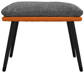 vidaXL Υποπόδιο Αν. Γκρι&Πορτοκαλί 45x29,5x35 εκ. Ύφασμα & Συνθ. Δέρμα