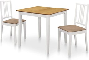 vidaXL Σετ Τραπεζαρίας 3 Τεμαχίων Λευκό από MDF
