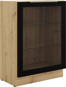 Επιδαπέδια βιτρίνα Universal 60 DW 1F BB-Φυσικό – Μαύρο