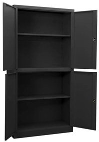 vidaXL Ντουλάπα Γραφείου Ανθρακί 90 x 40 x 180 εκ. Ατσάλινη