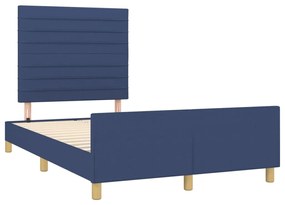 vidaXL Πλαίσιο Κρεβατιού χωρίς στρώμα Μπλε 120x190 εκ. Υφασμάτινο