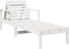 vidaXL Ξαπλώστρα Λευκή 199,5x62x55 εκ. από Μασίφ Ξύλο Πεύκου