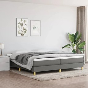 vidaXL Κρεβάτι Boxspring με Στρώμα Σκούρο Γκρι 200x200 εκ. Υφασμάτινο