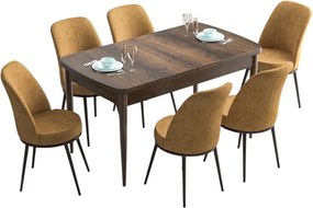 Extendable Dining Table &amp; Chairs Set (7 Pieces) Han - Baroque, Cappuccino Baroque
Cappuccino